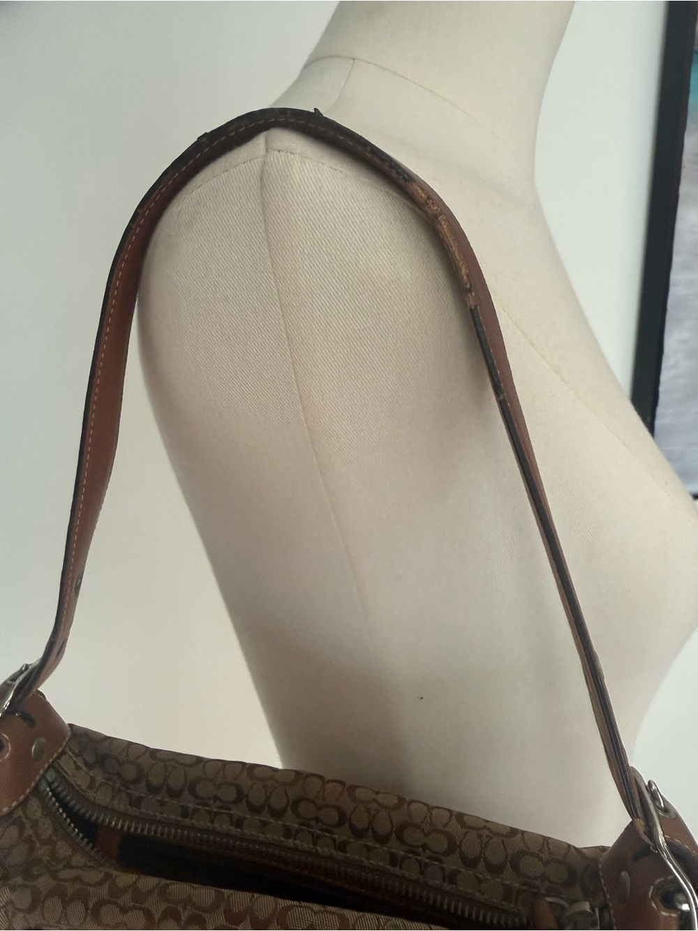 Coach Signature Sufflette Shoulder Bag Beige Y2K vintage - Picture 2 of 12